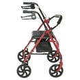 thumbnail image 3 of Drive Medical Red Four Wheel Rollator Rolling Walker with Fold Up Removable Back Support, 3 of 9