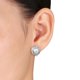 Miadora Boucles d'oreilles avec perles d'eau douce blanches de culture bouton 8-8.5 mm et zircons cubiques 0.06 ct TGW en argent sterling avec fermoirs à pression – image 2 sur 3
