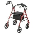thumbnail image 4 of Drive Medical Red Four Wheel Rollator Rolling Walker with Fold Up Removable Back Support, 4 of 9