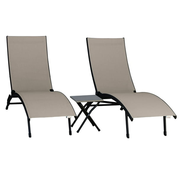 Ensemble de 3 chaise longue en aluminum Midtown de Vivere