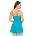 thumbnail image 2 of Captiva Women's Ruched Twist Front Swim Romper One Piece  Swimwear, 2 of 5