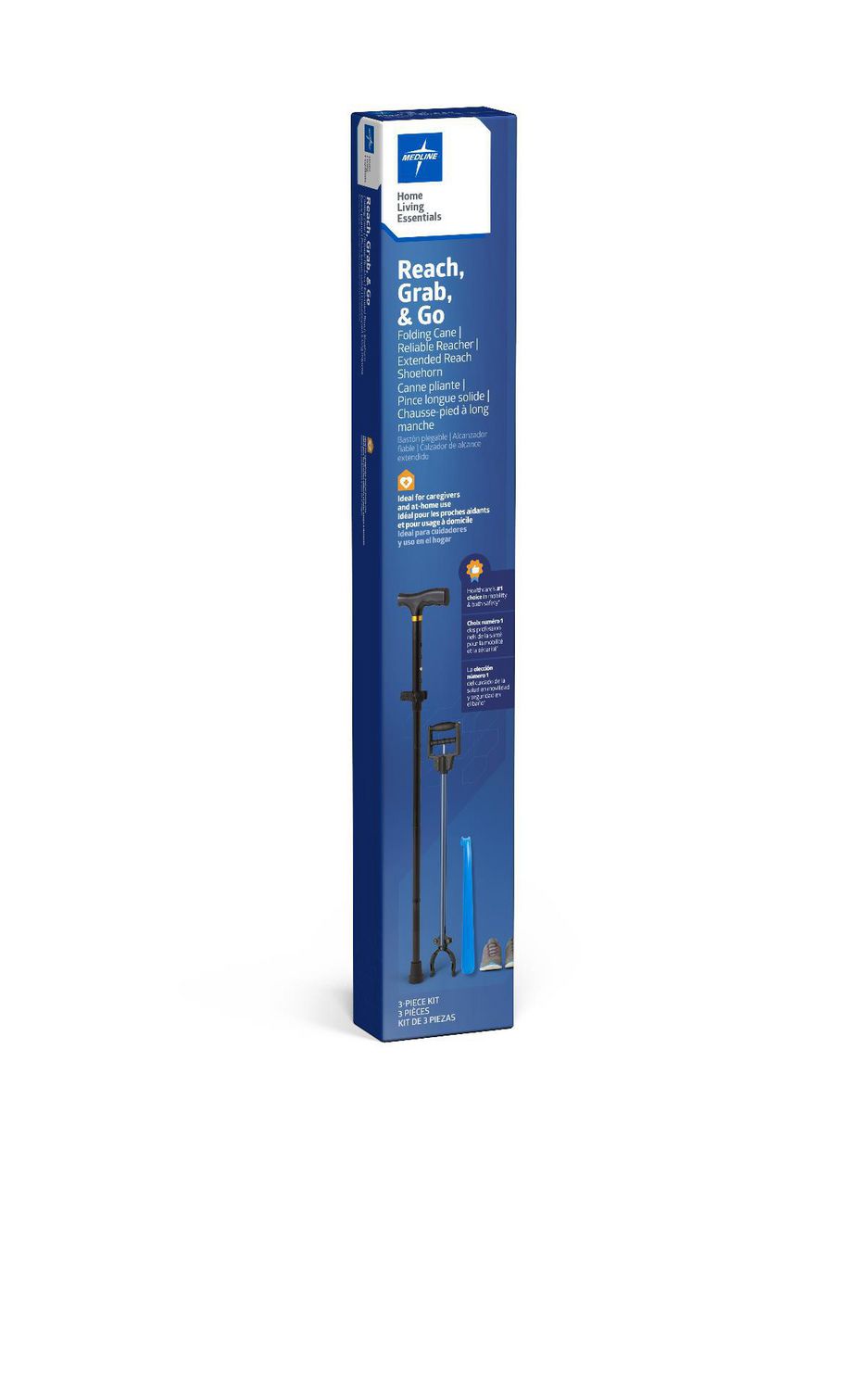 Medline Cane, Reacher and Shoe Horn Kit
