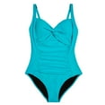 thumbnail image 3 of Captiva Women's Ruched Twist Front One Piece Swimsuit, 3 of 5
