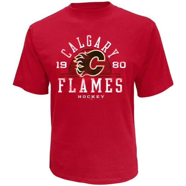 T-shirt à encolure ras du cou et à manches courtes d'ajustement classique des Flames de Calgary de la LNH