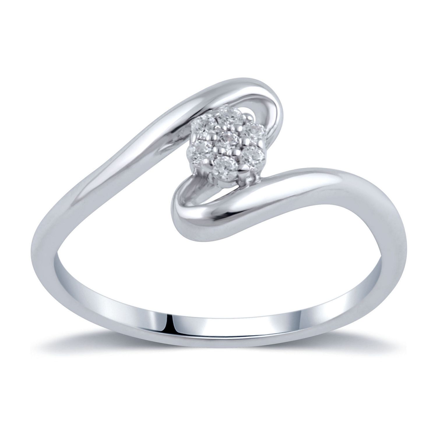 0.10 Ct T.W. Diamond Cluster Ring in Sterling Silver. | Walmart Canada