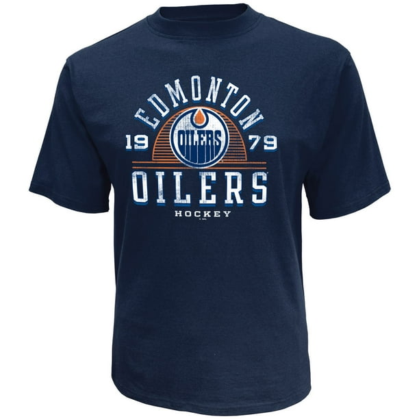 T-shirt à encolure ras du cou et à manches courtes d'ajustement classique des Oilers d'Edmonton de la LNH