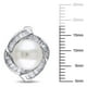Miadora Boucles d'oreilles avec perles d'eau douce de culture blanches bouton 10-10.5 mm et zircons cubiques 0.88 ct TGW en argent sterling – image 3 sur 3