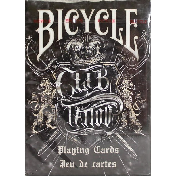 Cartes de jeu de tatouage de club de bicyclette