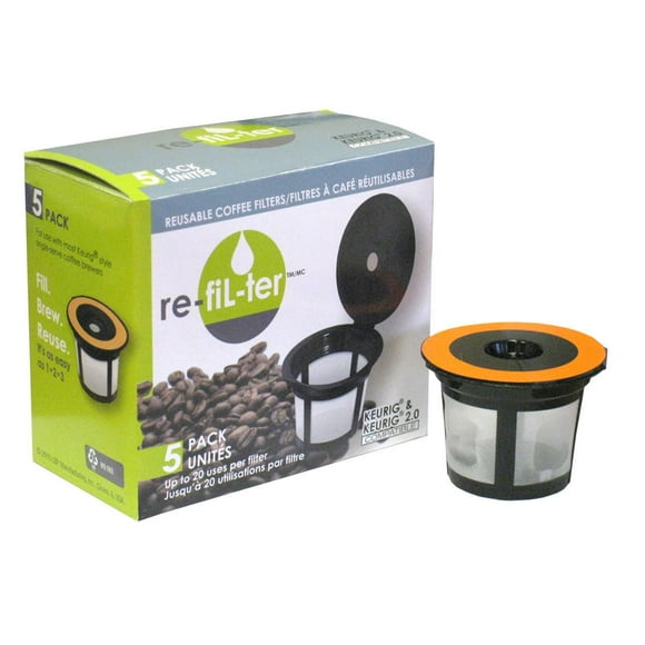 re-fiL-ter Reuseable Coffee Filters, 5 Pack, Reusable single serve filter