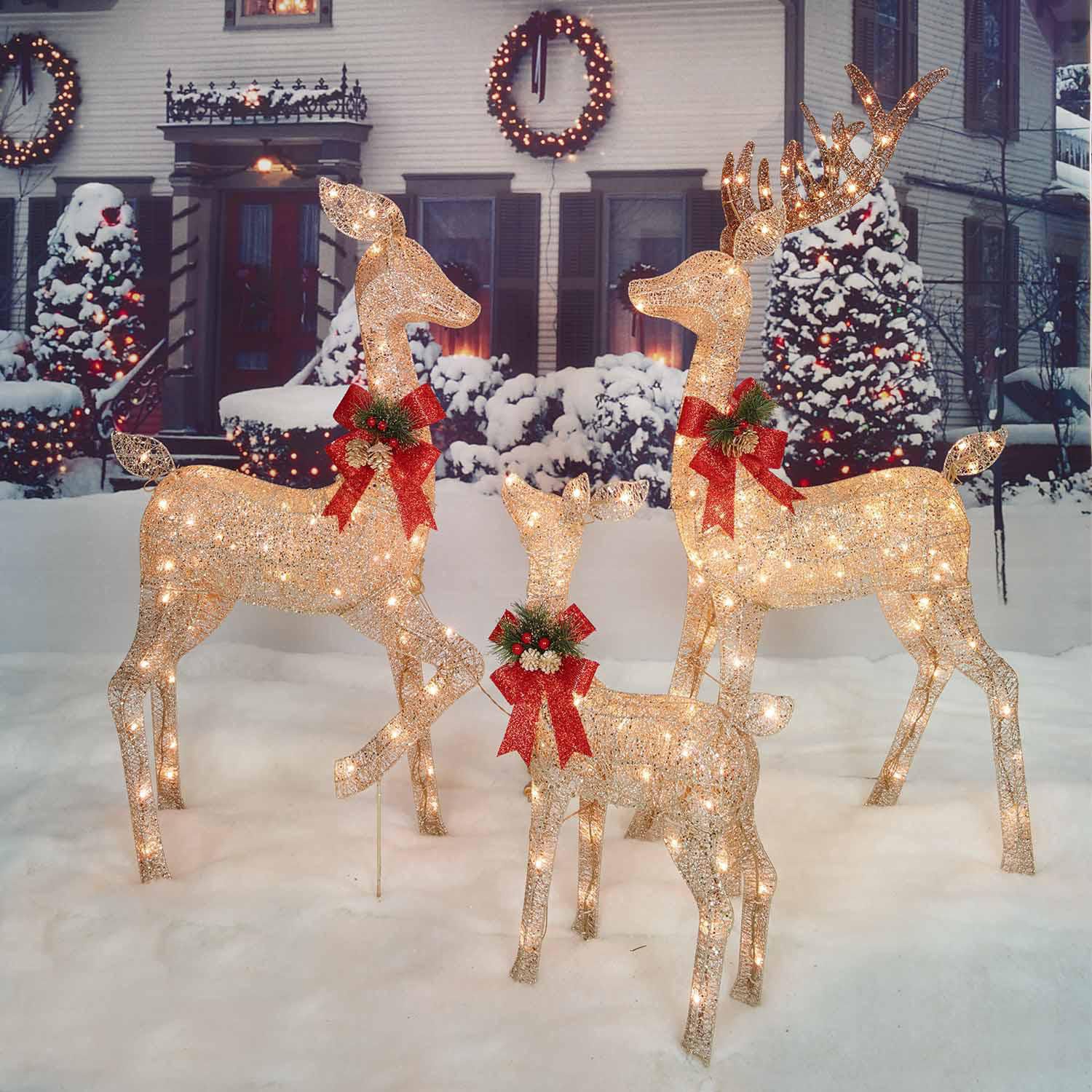 Holiday Time Pre-Lit 3 Deer Family Set | Walmart Canada