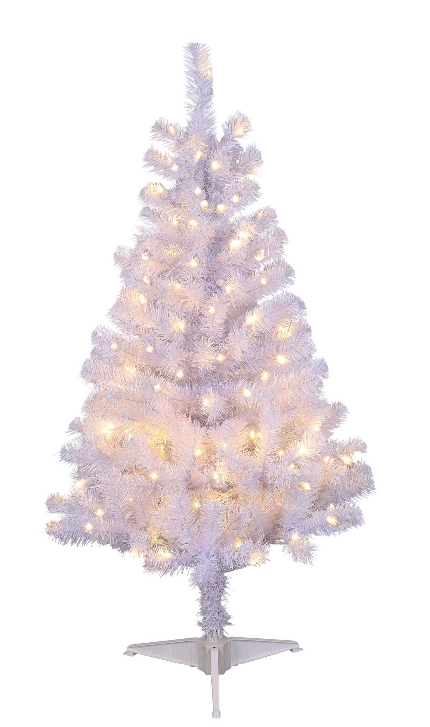 Holiday Time 4' Pre-Lit Regular Full Pine Christmas Tree - White | Walmart Canada