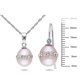 Tangelo Ensemble de pendentif et boucles d'oreilles avec perles d'eau douce roses de culture en forme de riz 8.5-9 mm en argent sterling, 18 pouces en longueur – image 3 sur 3