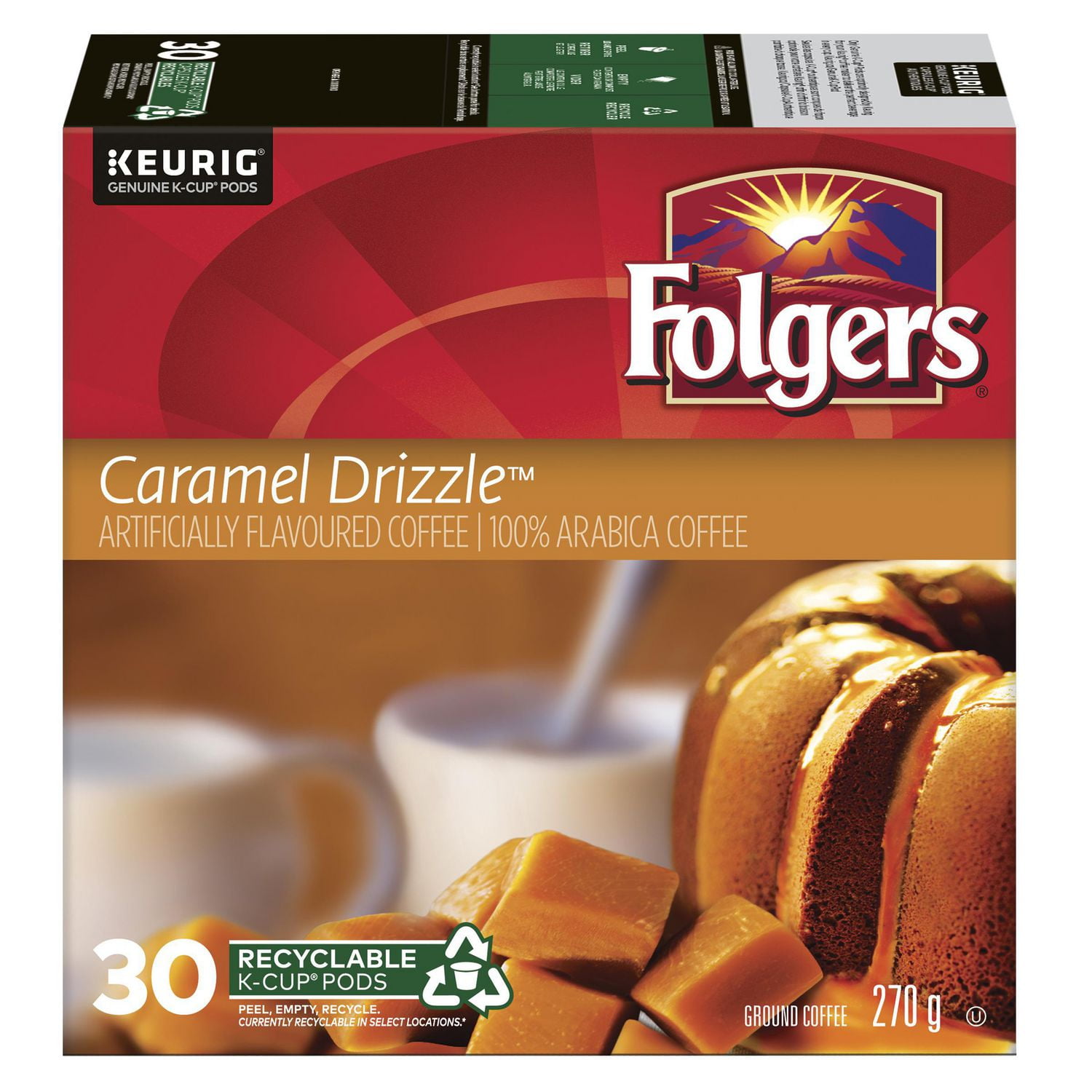 folgers caramel drizzle ingredients