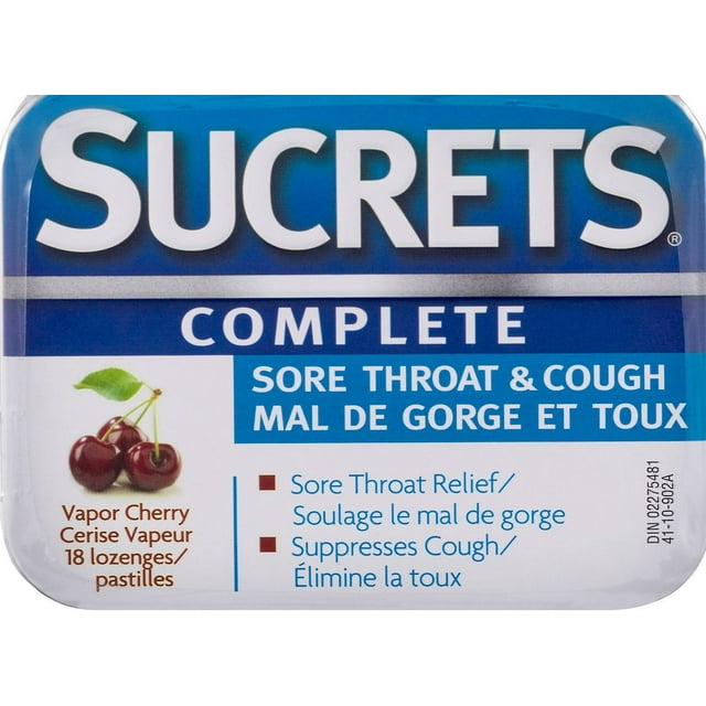 Sucrets Complete Sore Throat & Cough Cherry Vapor Lozenges