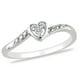 Bague de fiançailles Miabella en forme de cœur avec diamant en argent sterling – image 1 sur 4