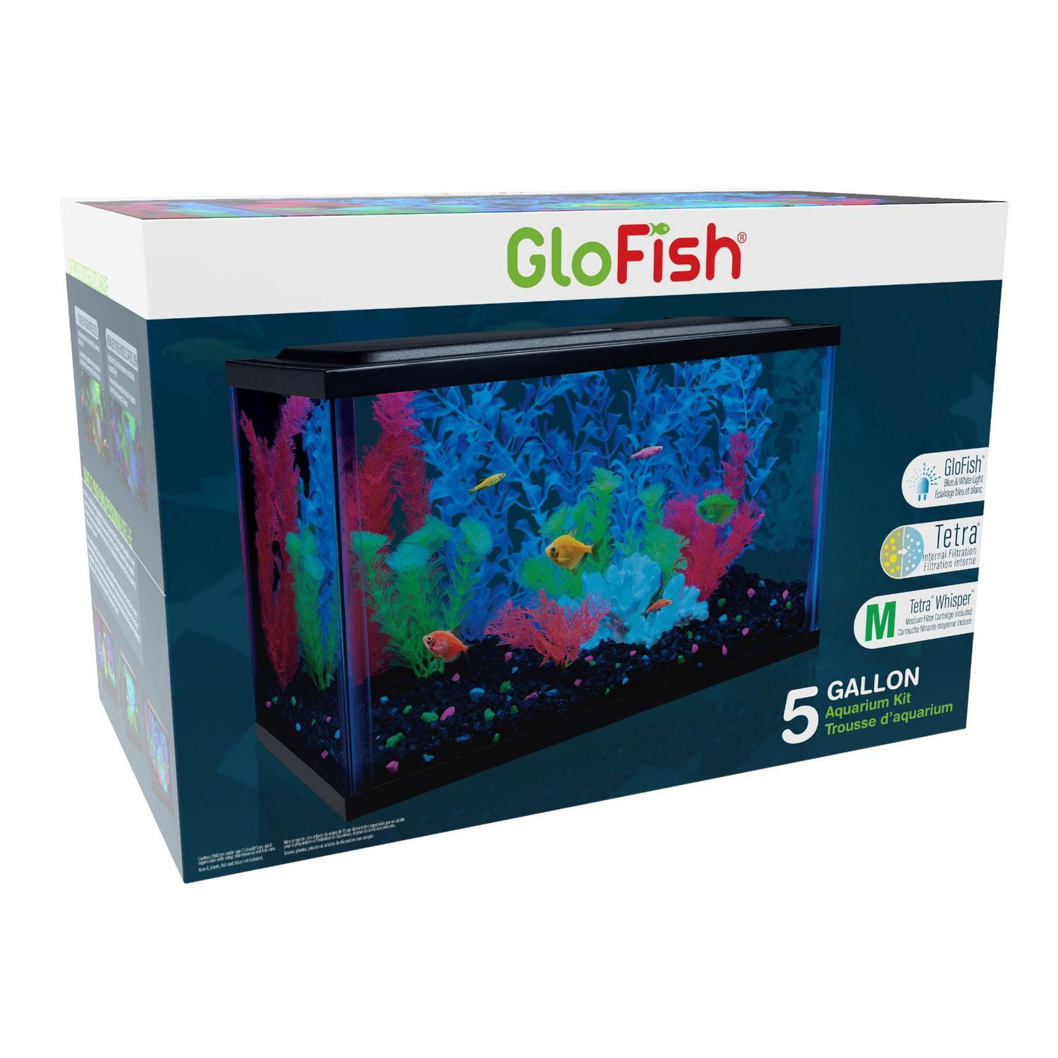 Glofish 10 Gallon Aquarium Fish Tank Kits, Includes LED Lighting and Décor  