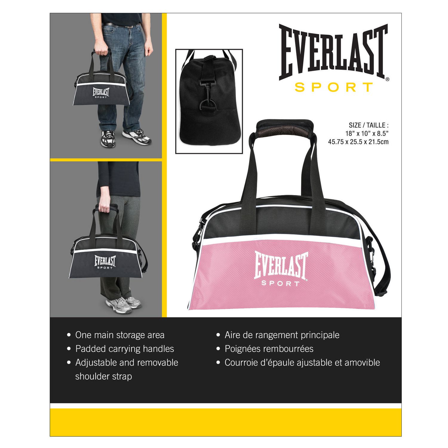 Everlast Sac de sport rose noir Walmart