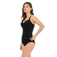 thumbnail image 2 of Captiva Women's Ruched Twist Front Sweetheart Neck Tankini Swim Top, 2 of 5