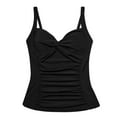 thumbnail image 5 of Captiva Women's Ruched Twist Front Sweetheart Neck Tankini Swim Top, 5 of 5