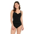 thumbnail image 1 of Captiva Women's Ruched Twist Front Sweetheart Neck Tankini Swim Top, 1 of 5
