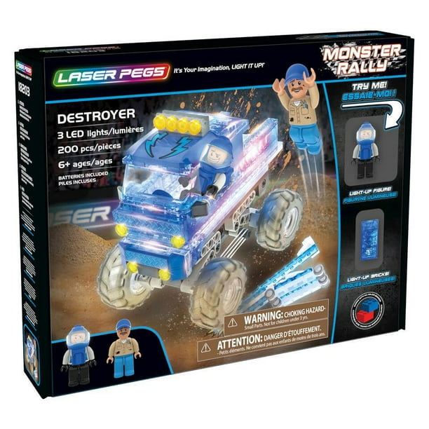 Laser Pegs Building Blocks Playset, Monster Rally Collection