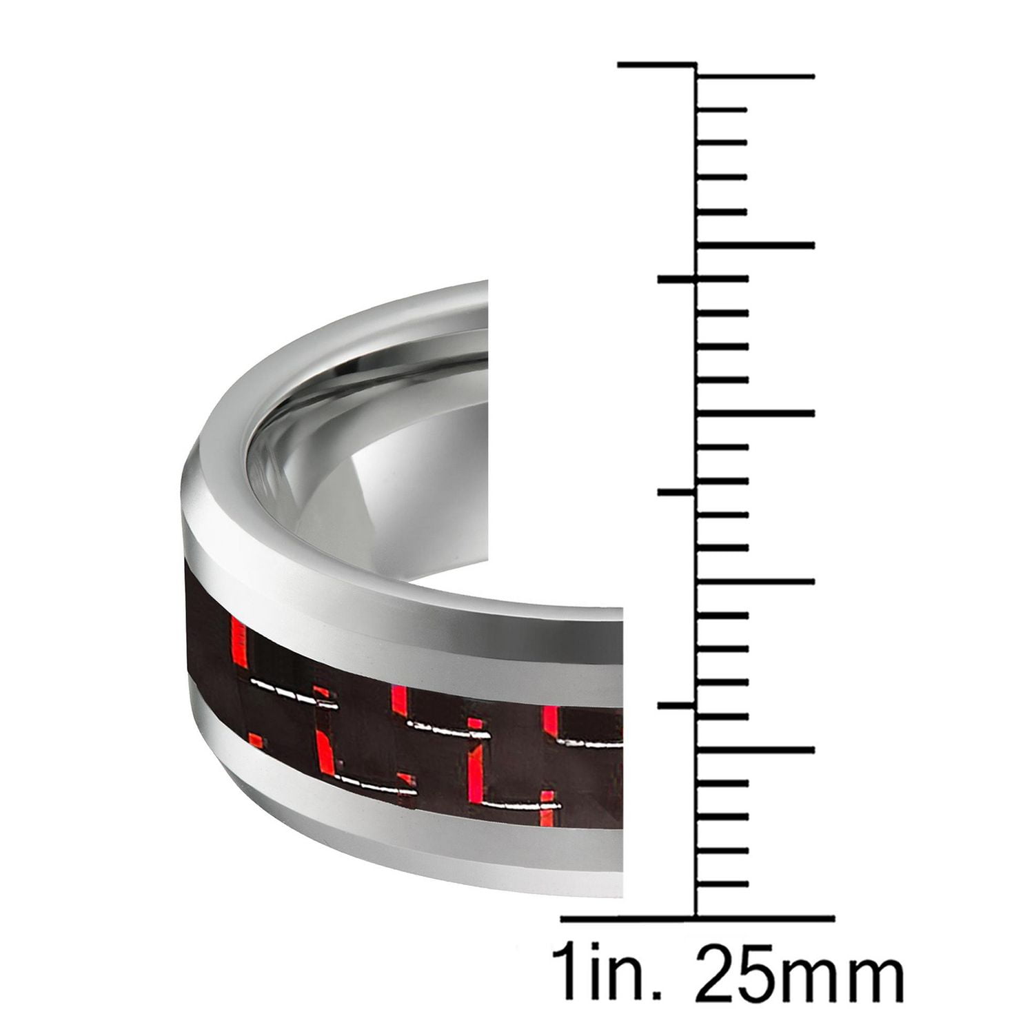 Men's Titanium Ring w/Carbon Fibre Inlay