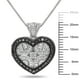 Pendentif à loquet en forme de cœur Asteria avec diamants noirs en argent sterling, 18 pouces en longueur – image 3 sur 3