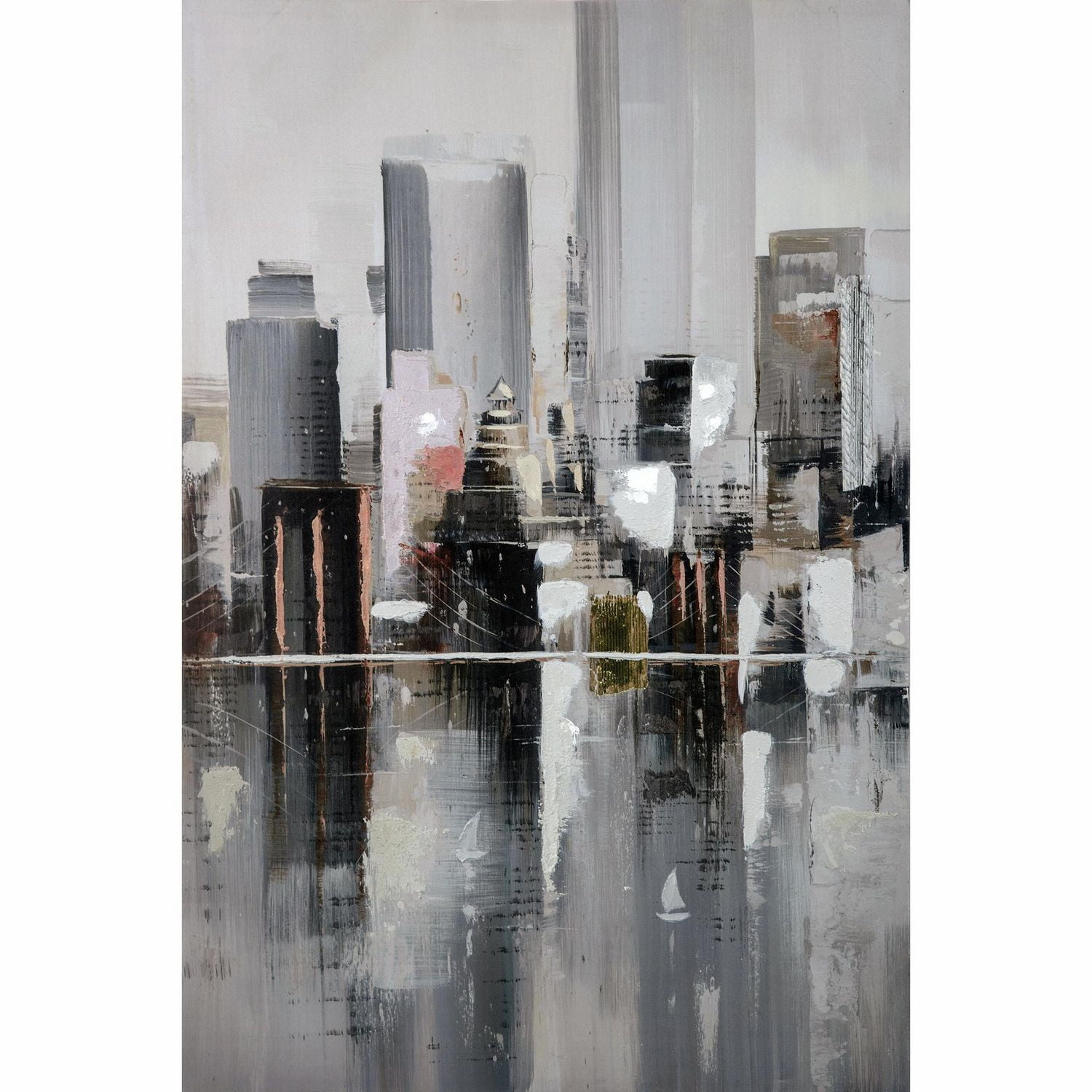 Hometrends Embellished Abstract City Canvas Wall Art - Abstract Cityscape Canvas Wall Art Hometrends Embellished Abstract City Canvas Wall Art - Abstract Cityscape Canvas Wall Art