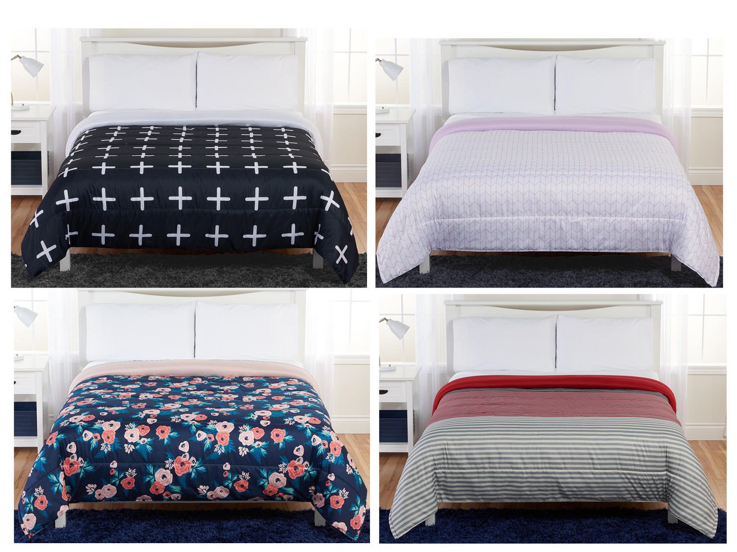 Hometrends Assorted Printed Reversible Comforter Walmart Canada   999999 63108022435 