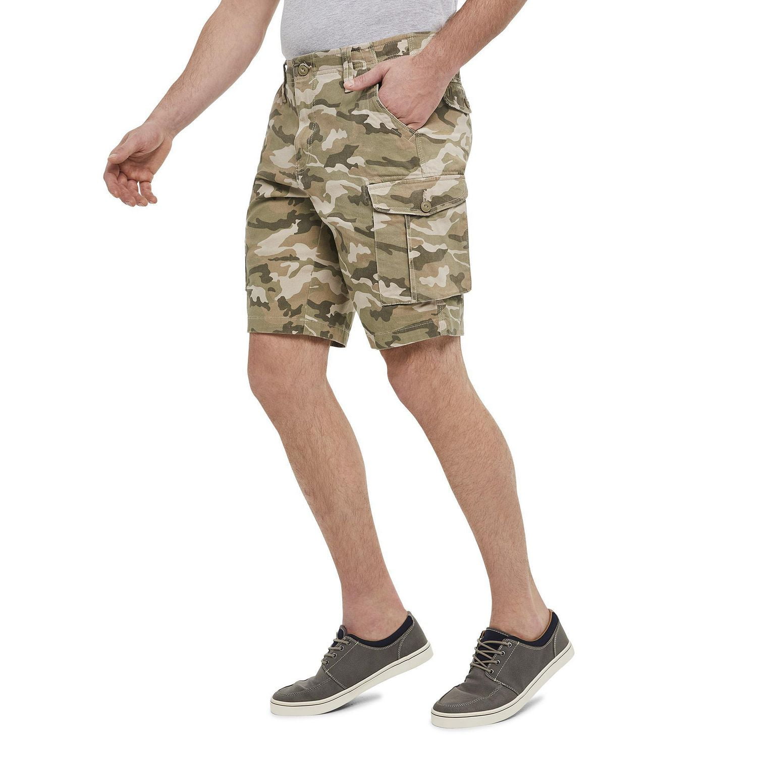 Short cargo imprimé avec ceinture montée souple George pour hommes