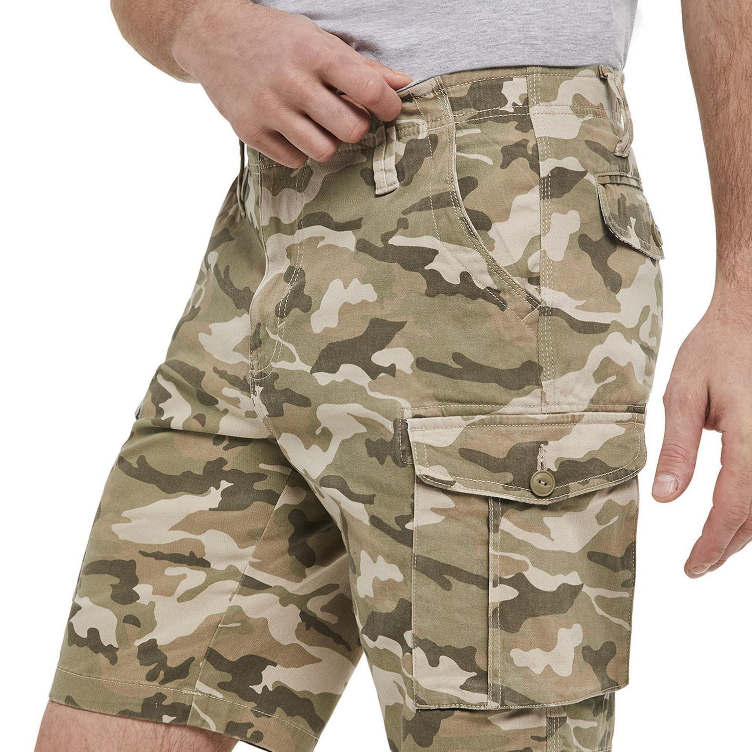 Short cargo imprimé avec ceinture montée souple George pour hommes