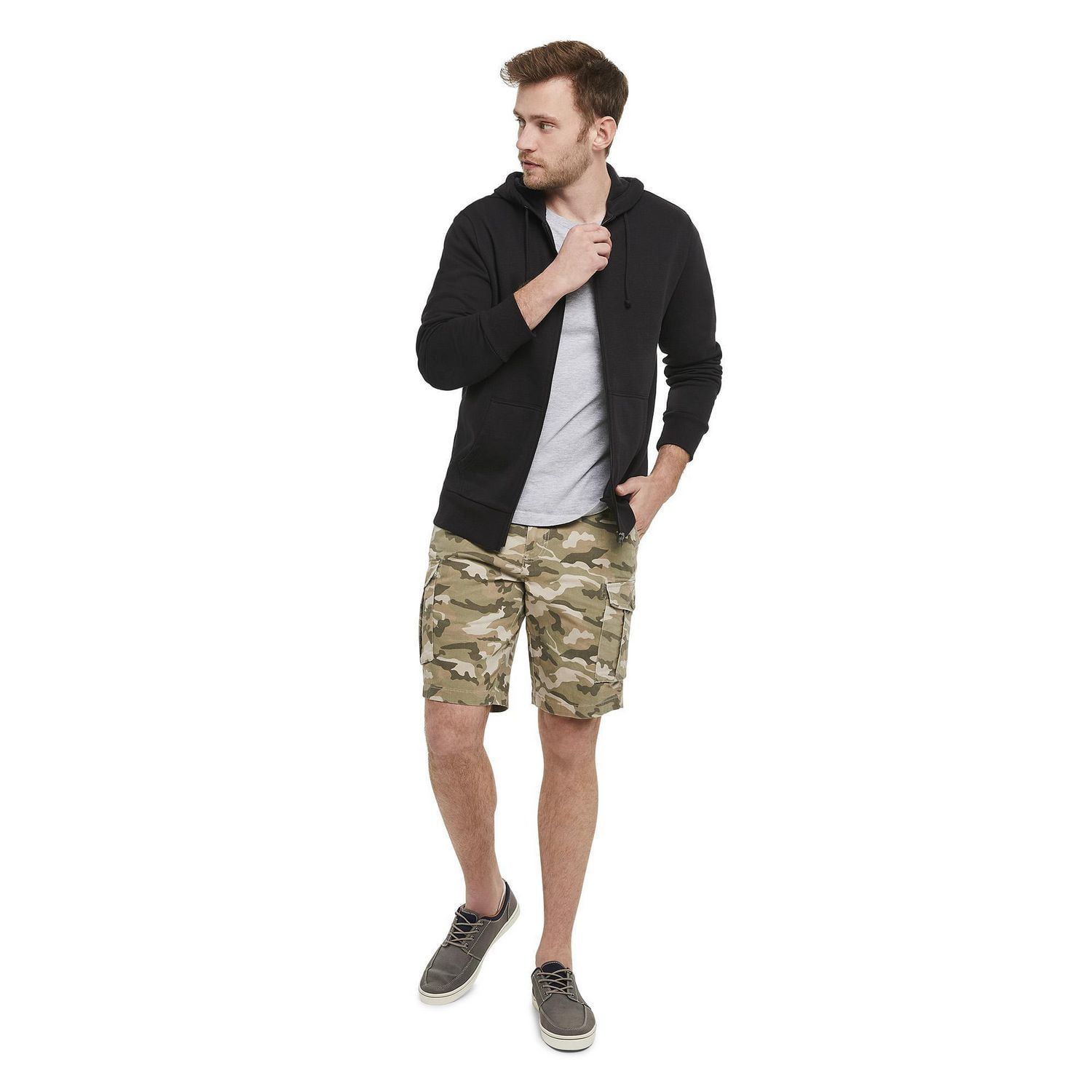 Short cargo imprimé avec ceinture montée souple George pour hommes