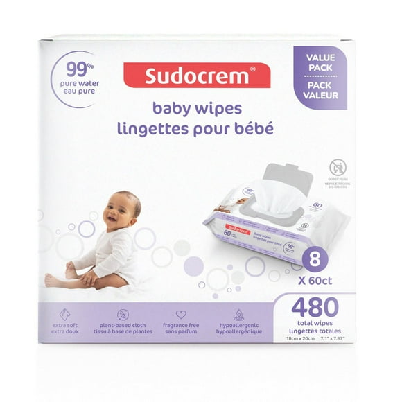 Sudocrem® Pure Water Wipes - 480ct, 99% pure water formula