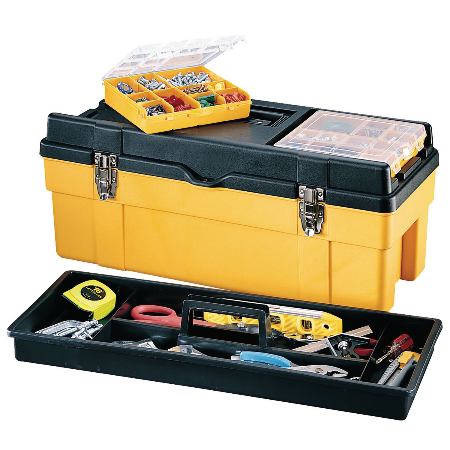 Stack On 26 Deluxe Yellow Tool Box With 2 Removable Parts Boxes
