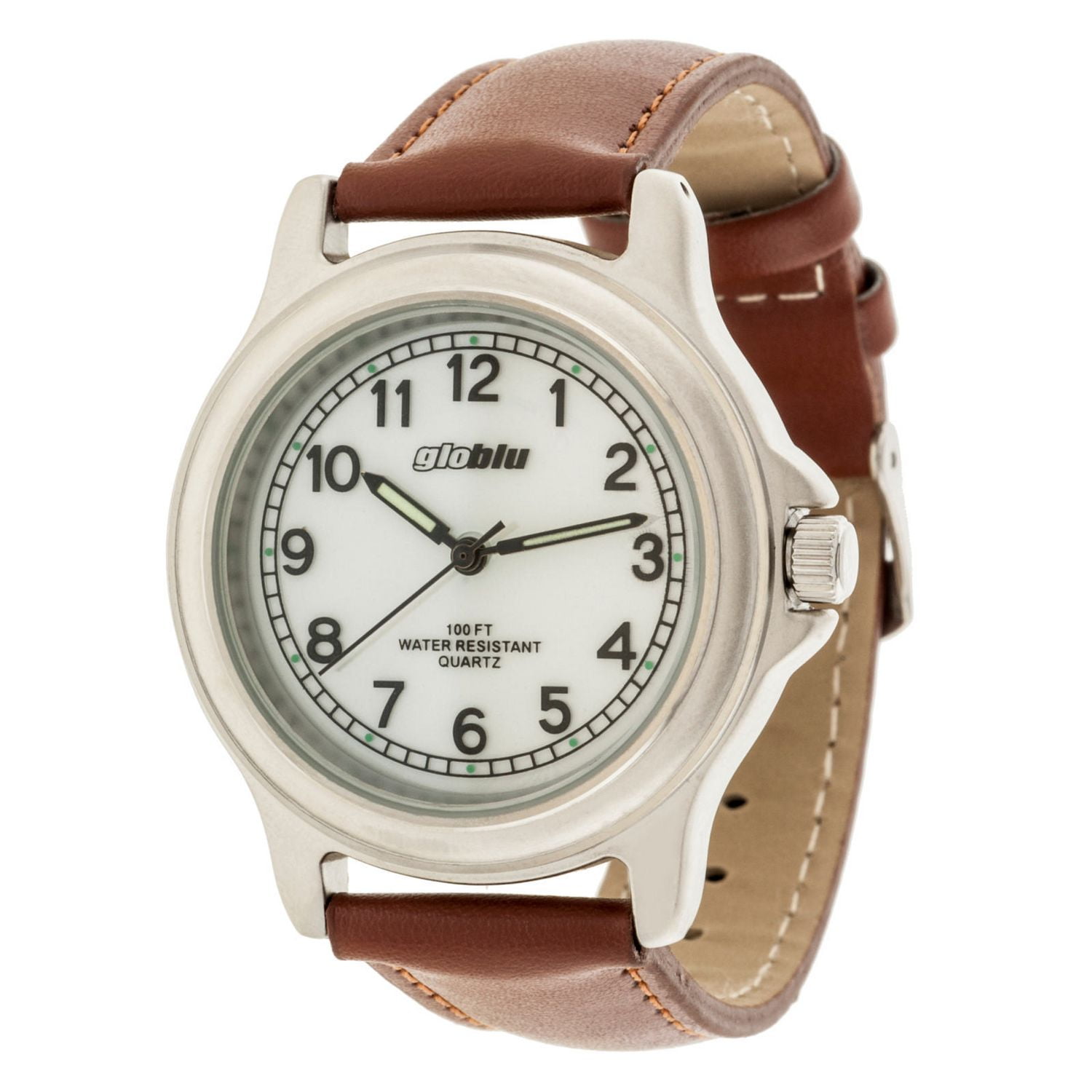 Globlu Mens Brown Strap Easy Read Analog Watch Walmart Canada