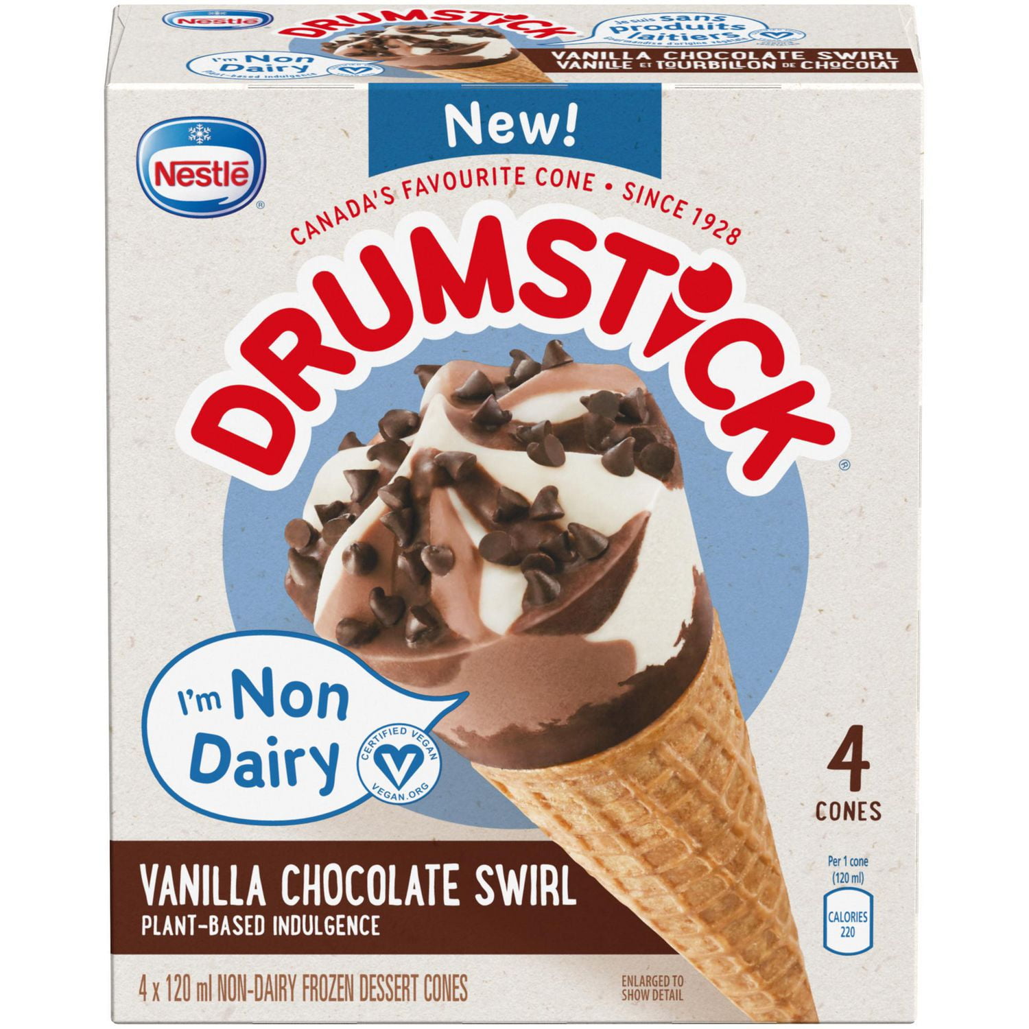 NESTLÉ® DRUMSTICK® NonDairy VanillaChocolate Swirl 4Pack Walmart