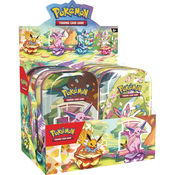 Pokémon TCG: Scarlet & Violet—Prismatic Evolutions Mini Tin Display Box | 8 Tins Included!