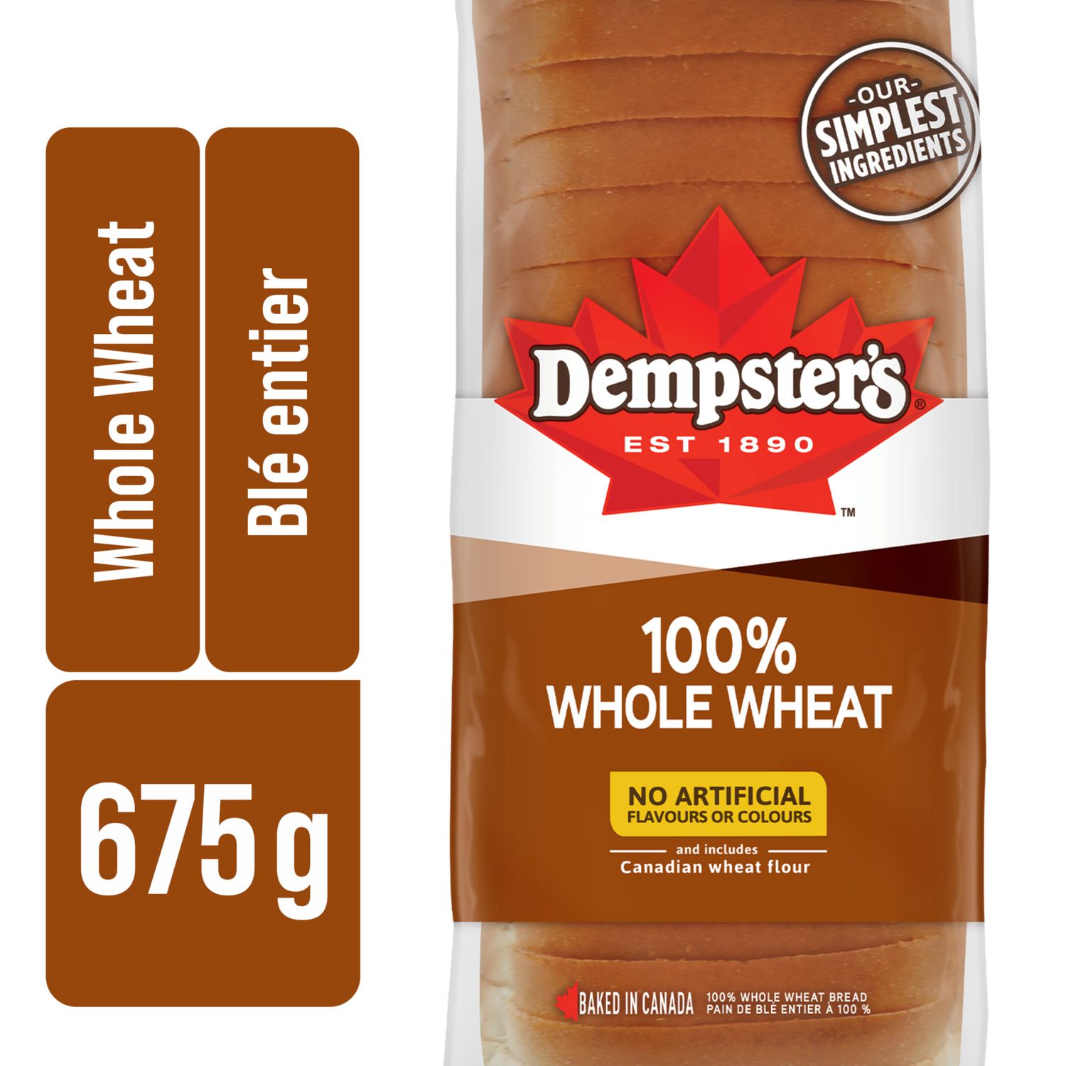 Dempster's® 100% Whole Wheat Sliced Bread, 675 g - Walmart.ca