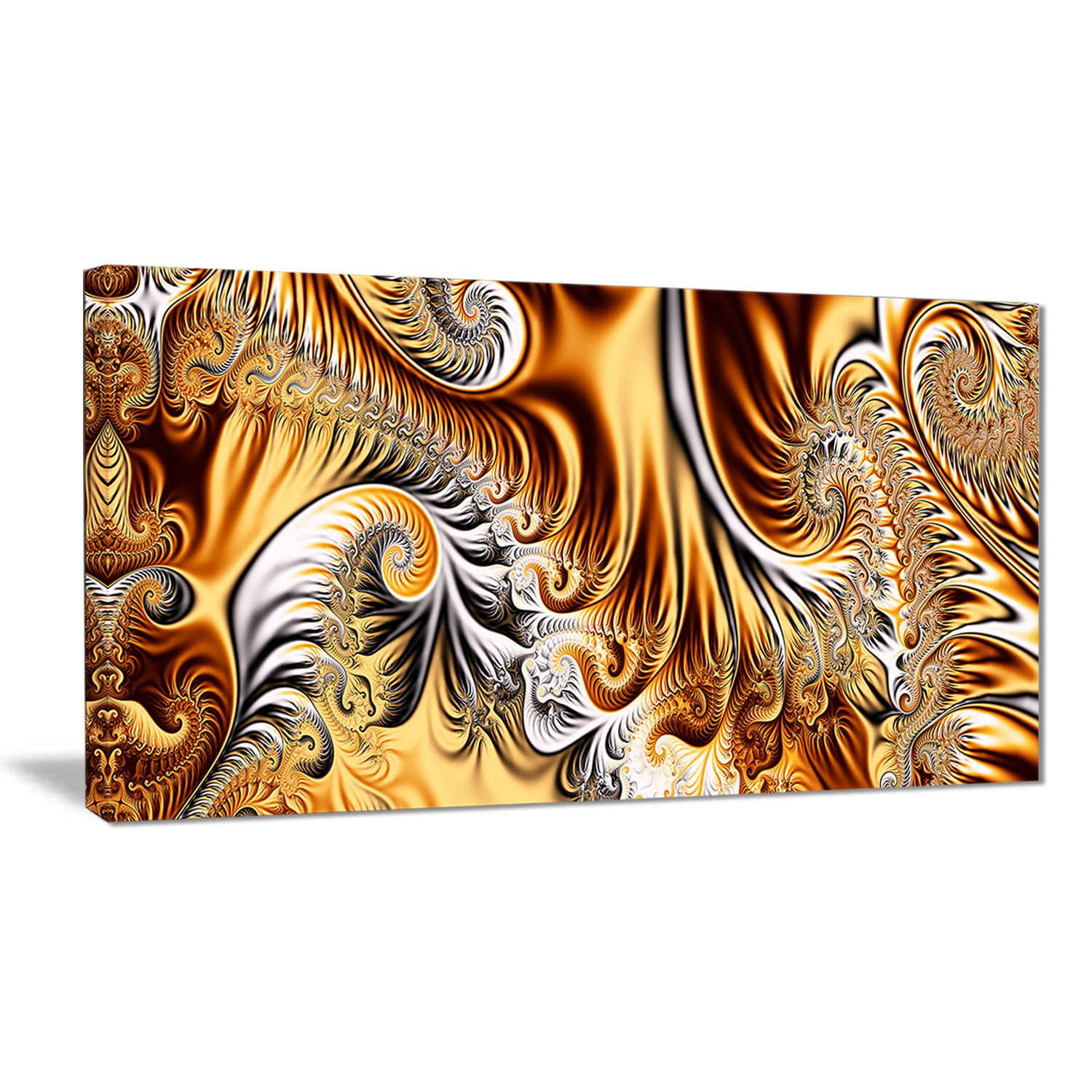 Design Art Gold And Silver Ribbons Abstract Canvas Wall Art Walmart