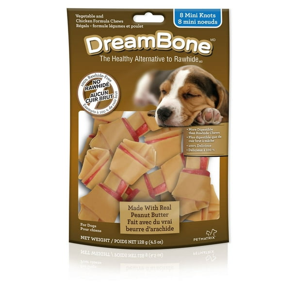 Régals dentaires mini DreamBone Beurre d'arachide à formule légumes et poulet pour chiens