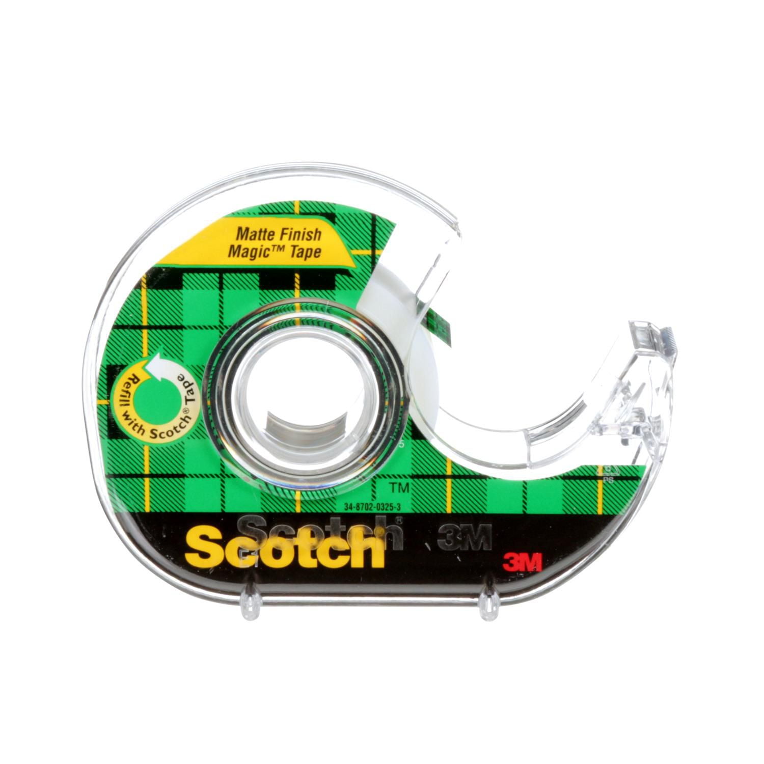 Scotch® Magic™ Tape 3105X-02-C-RP12, with Dispenser, 0.75 in x 19 yd (19 mm  x 10.10 m), 6 Rolls/Pack, 6 Rolls Per Pack 
