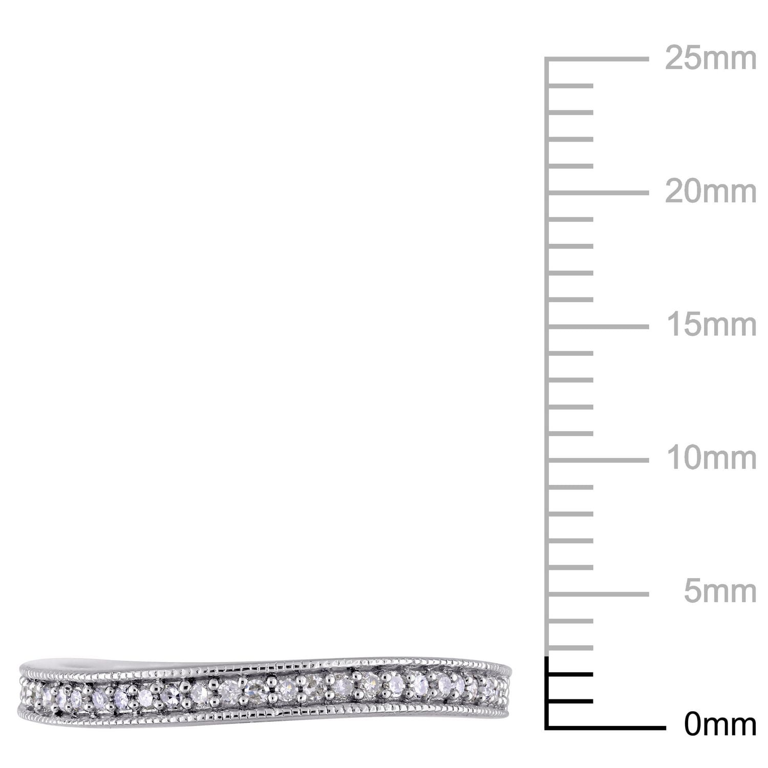 Miabella 1/8 Carat T.W. Diamond Sterling Silver Semi-Eternity Anniversary Ring