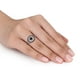 Bague de fiançailles à anneau divisé Asteria avec diamants bleu et blancs 1-1/3 CT poids total en or rosé 10K – image 4 sur 4