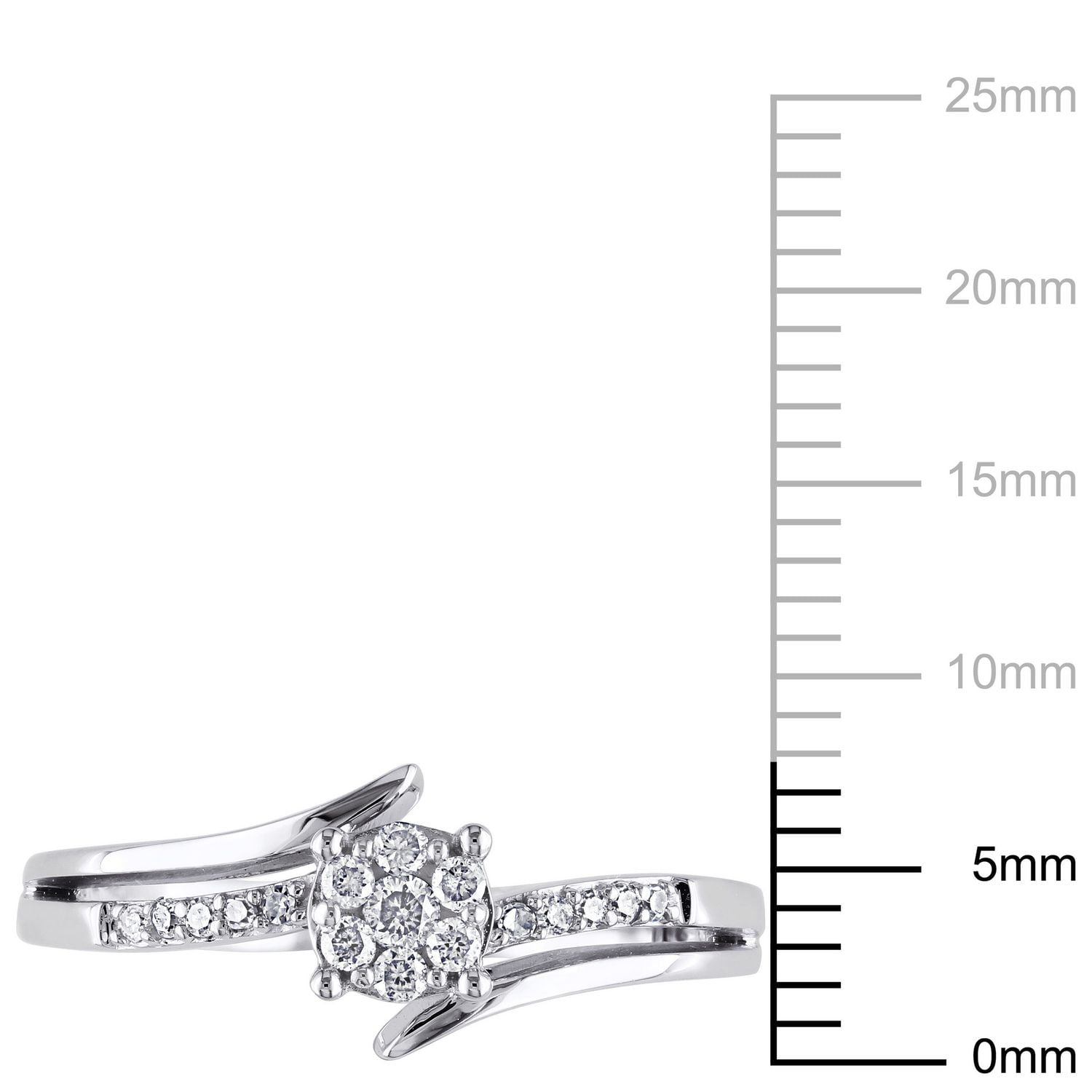 Miabella 1/5 Carat T.W. Diamond 10 K White Gold Bypass Floral Engagement Ring