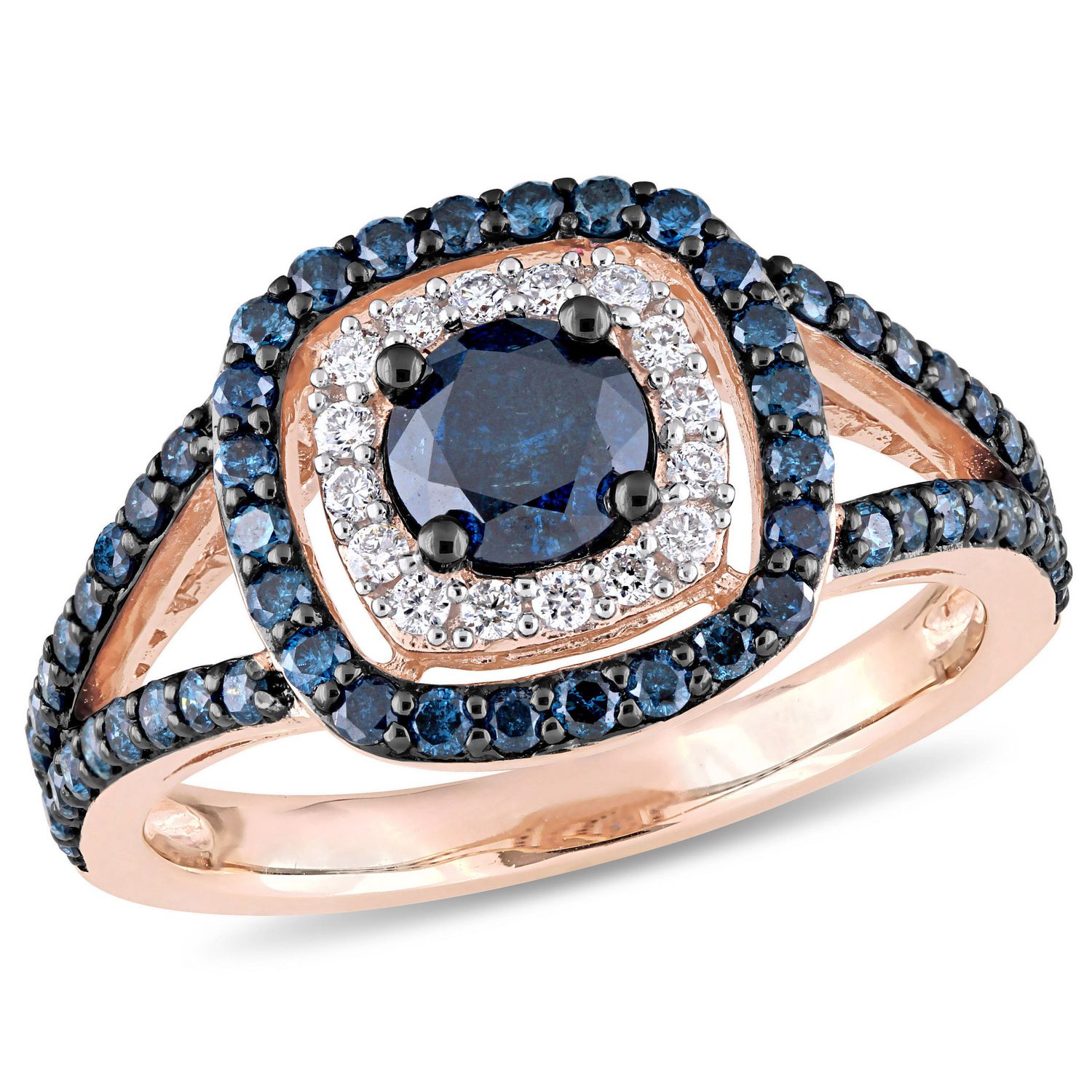 Asteria 11/3 Carat T.W. Blue and White Diamond 10 K Rose