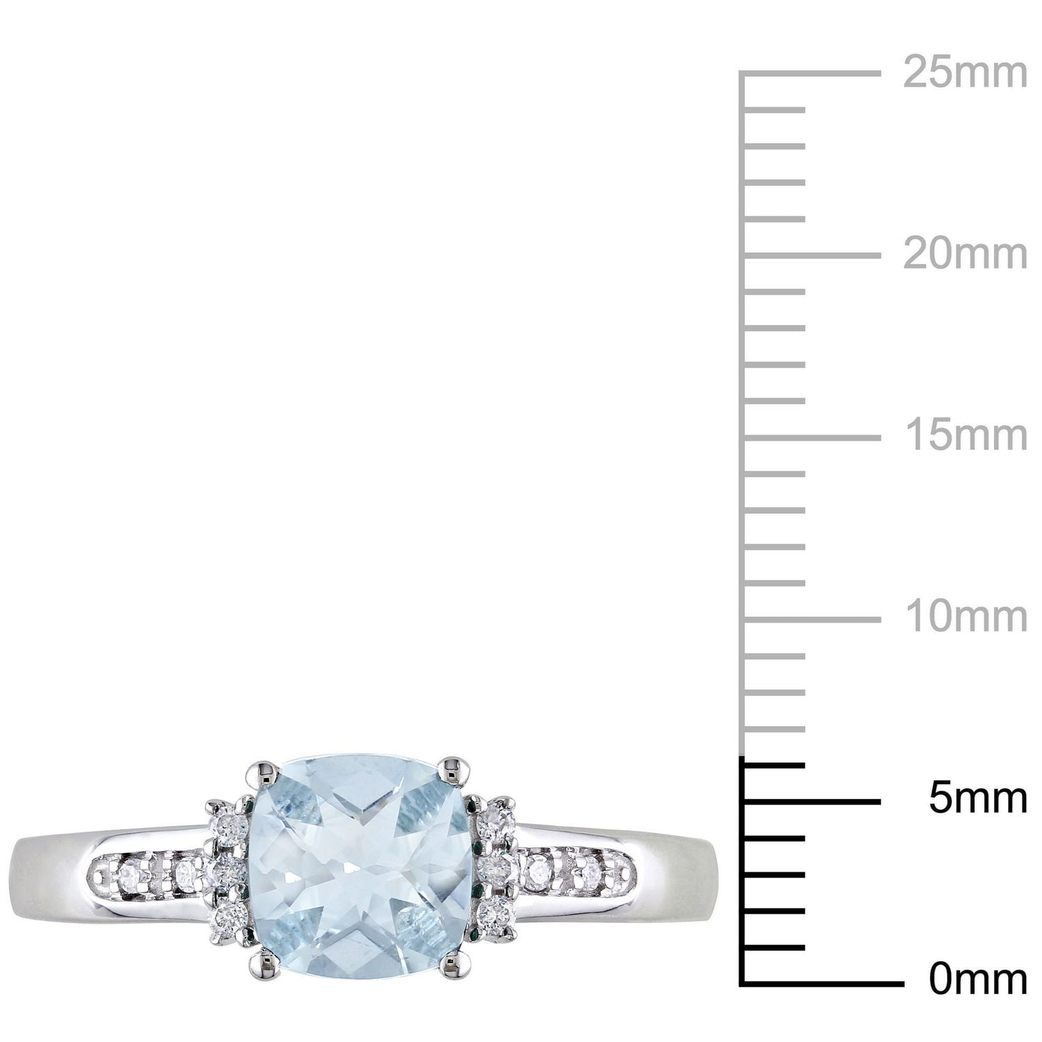 Tangelo 4/5 Carat T.G.W Aquamarine and Diamond-Accent Sterling Silver Ring