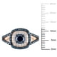 Bague de fiançailles à anneau divisé Asteria avec diamants bleu et blancs 1-1/3 CT poids total en or rosé 10K – image 3 sur 4
