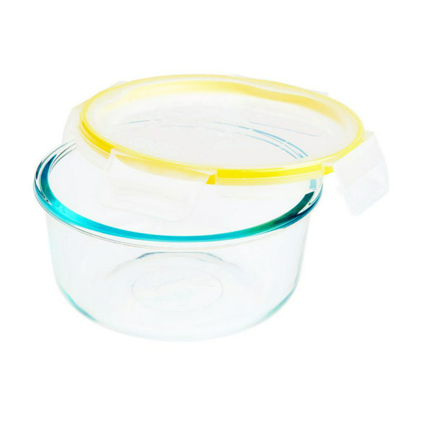 Contenant en verre rond SNAPWAREMD de 950 ml avec couvercle en plastique pour conserver les aliments