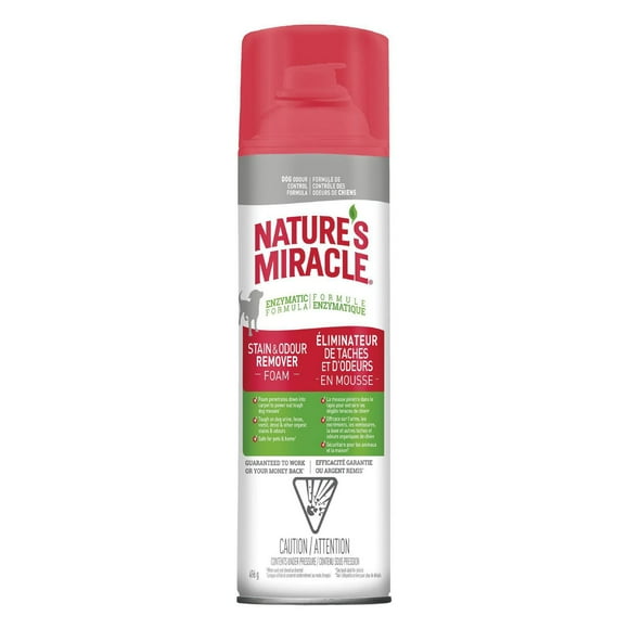 Nature's Miracle Éliminateur Detaches et D'Odeurs en Mousse pour Chien, 496g Formule Enzymatique
