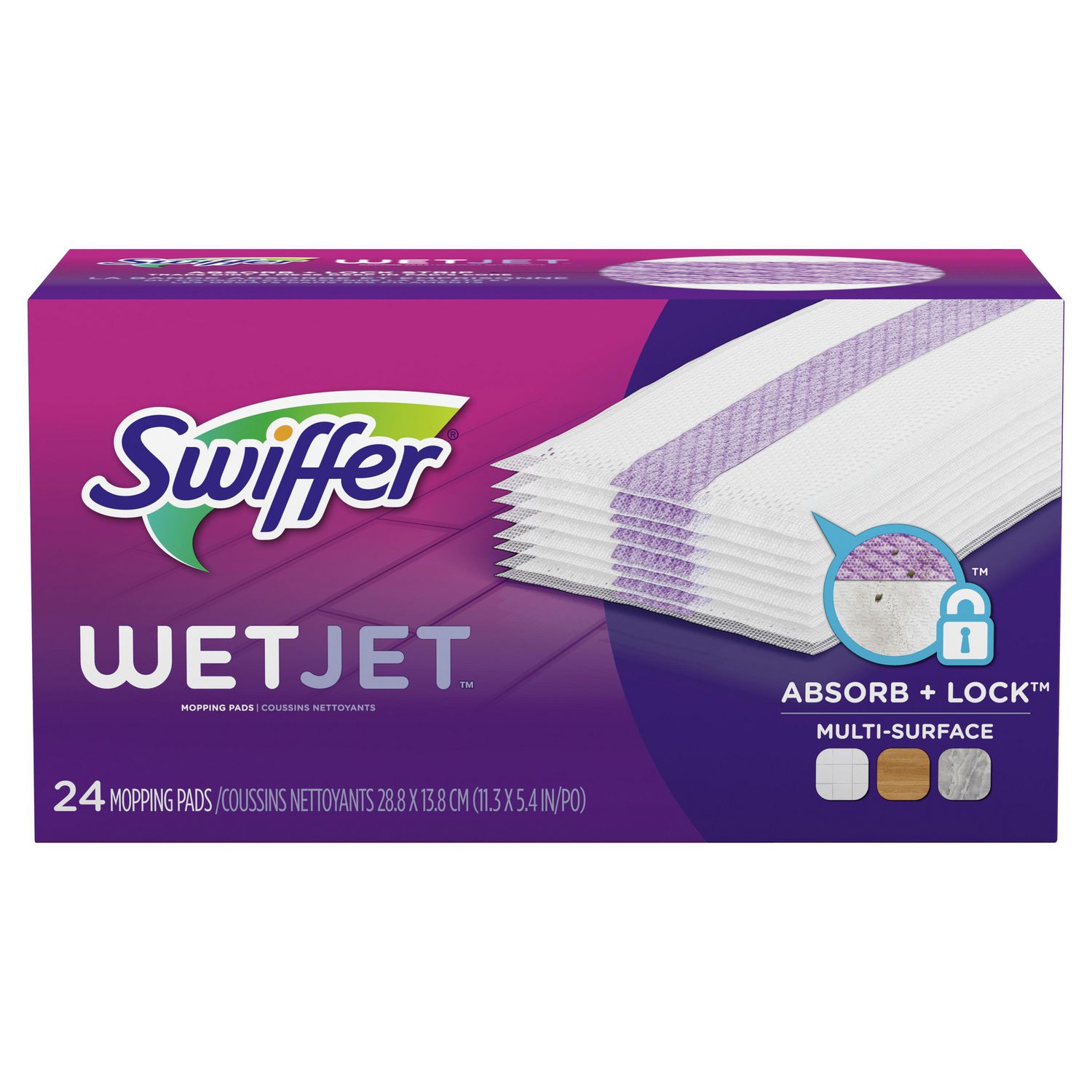 ② 24 x Lingettes pour balai SWIFFER WETJET — Produits de